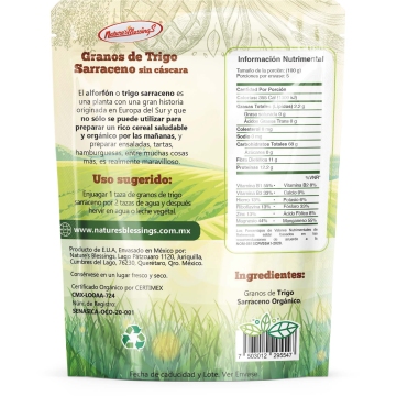 Granos de Trigo Sarraceno o Alforfón Orgánico 500g