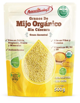Granos de Mijo Organico amarillo sin cascara  500g