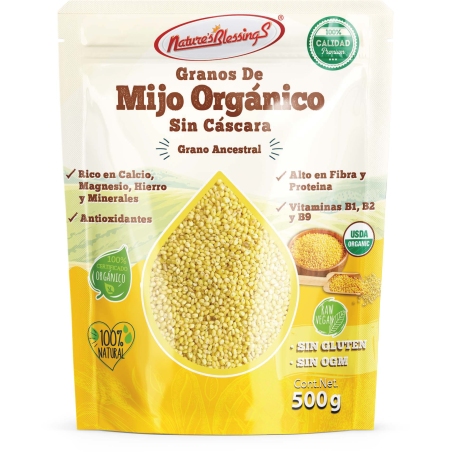 Granos de Mijo Organico amarillo sin cascara  500g