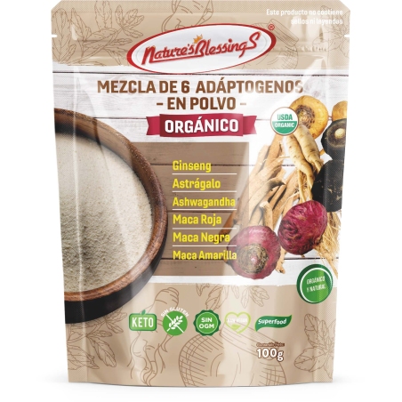 Mezcla de 6 adaptogenos orgánicos 100g