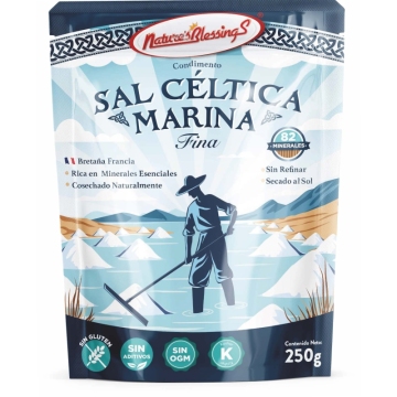 Sal Celtica francesa fina 250g Sin fluor Sin Yodo