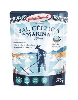 Sal Celtica francesa fina 250g Sin fluor Sin Yodo