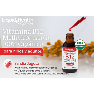 Vitamina B12 Organica gotas de metilcobalamina 5000 mcg 60ml