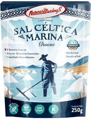 Sal Celtica francesa Grano  250g Sin flúor Sin Yodo
