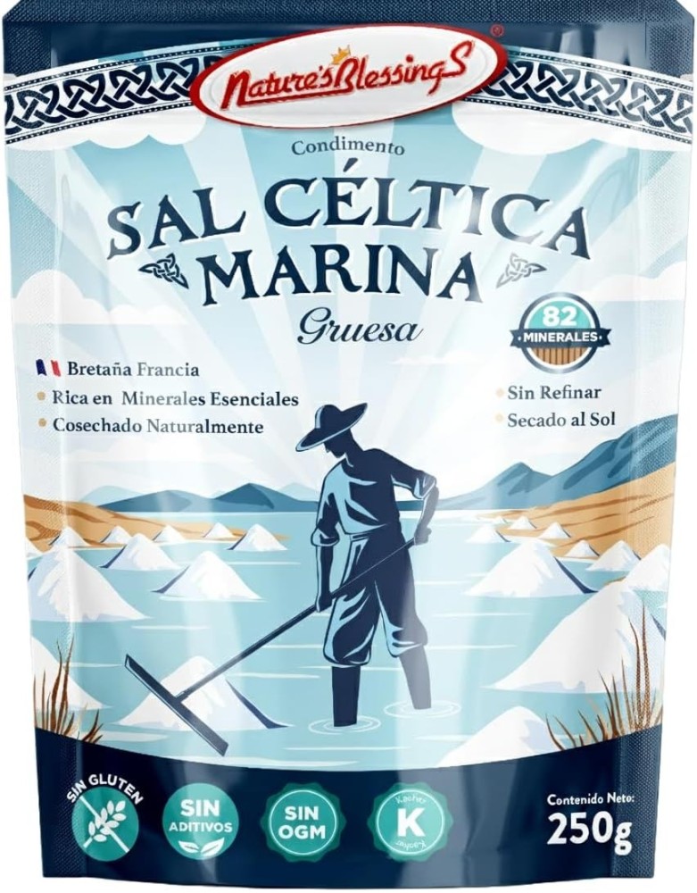Sal Celtica francesa Grano  250g Sin flúor Sin Yodo
